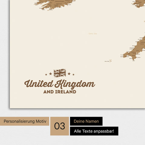 UK England Map TRAVEL® Design Premium Poster – 21 colors