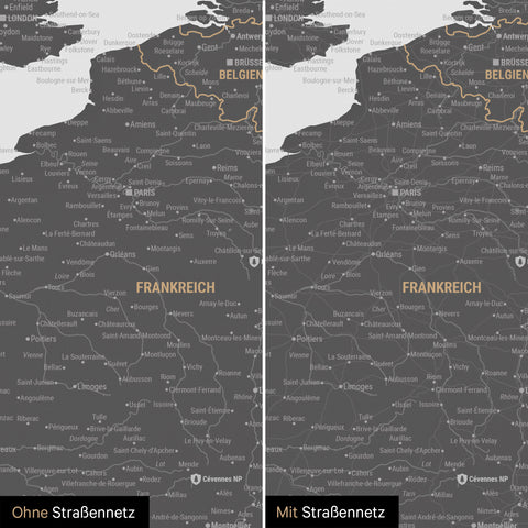 Push Pin Europe Map TRAVEL® (Pinboard) – Light Gray