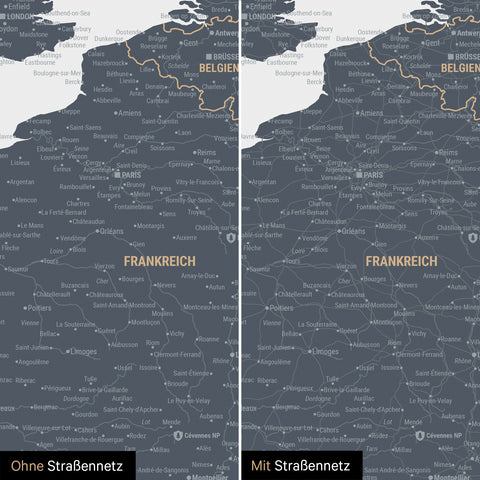 Europe Map TRAVEL® Magnetic Board – Denim Blue