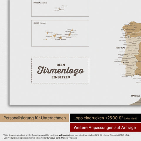 Europe Map TRAVEL® Magnetic Board – Multicolor Beige