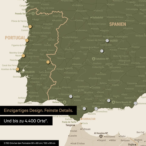 Ausschnitt einer Europakarte als Magnetposter in Grün zeigt einen Ausschnitt von England, Frankreich und Belgien