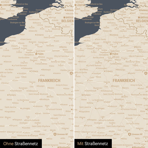 Europa-kaart TRAVEL® magneetposter – Hale Navy