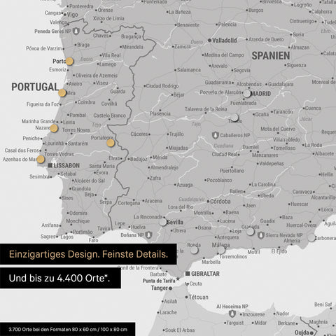 Ausschnitt einer Europakarte als Magnetposter in Hellgrau zeigt einen Ausschnitt von England, Frankreich und Belgien