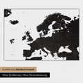 Neutrale und schlichte Ausführung einer Europakarte als Magnet-Poster in Light Black