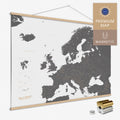 Magnetische Europakarte Magnet-Poster in der Farbe Light Gray in modernem, minimalistischen Design zum Pinnen und Markieren von Reisezielen kaufen