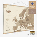 Magnetische Europakarte Magnet-Poster in der Farbe Multicolor Brown in modernem, minimalistischen Design zum Pinnen und Markieren von Reisezielen kaufen