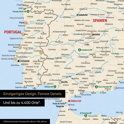 Ausschnitt einer Europakarte als Magnetposter in Multicolor Classic zeigt einen Ausschnitt von England, Frankreich und Belgien