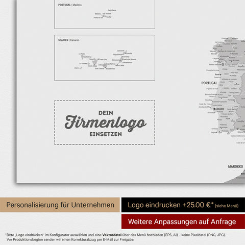 Europe Map TRAVEL® Magnetic Poster – Multicolor Gray