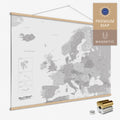 Magnetische Europakarte Magnet-Poster in der Farbe Multicolor Gray in modernem, minimalistischen Design zum Pinnen und Markieren von Reisezielen kaufen