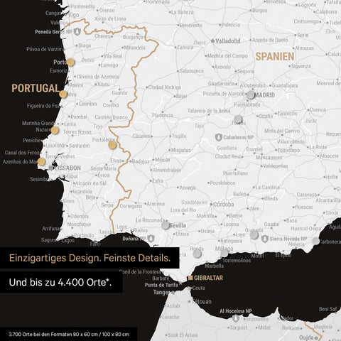 Ausschnitt einer Europakarte als Magnetposter in Schwarz-Weiss zeigt einen Ausschnitt von England, Frankreich und Belgien