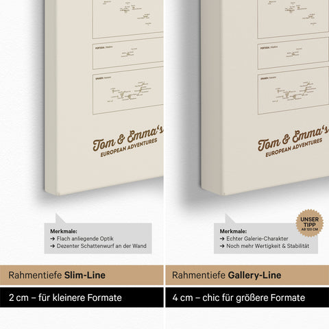 Push Pin Europe Map TRAVEL® (Pinboard) – Desert Sand