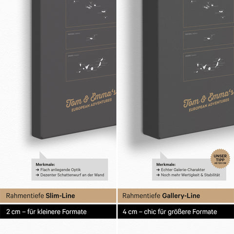 Push Pin Europe Map TRAVEL® (Pinboard) – Dark Gray