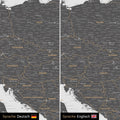 Europa Landkarte Design in Light Gray wahlweise in deutscher oder englischer Sprache