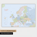 Neutrale und schlichte Ausführung einer Europakarte als Magnet-Poster in Multicolor Atlas