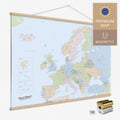 Magnetische Europakarte Magnet-Poster in der Farbe Multicolor Atlas in modernem, minimalistischen Design zum Pinnen und Markieren von Reisezielen kaufen