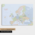 Neutrale Standard Ausführung der detaillierten Politische Europakarte als Pinnwand Leinwand in Multicolor Atlas ohne Personalisierung