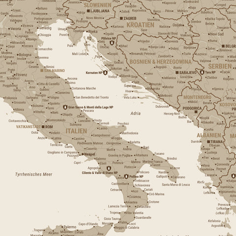 Europa Landkarte Poster in Desert Sand (Beige) zeigt einen Ausschnitt von England, Frankreich und Belgien