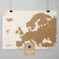Europa Karte in der Farbe Bronze in einem modernen, minimalistischem Design als Poster kaufen