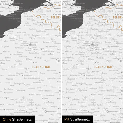 Europe Map TRAVEL® Premium Poster – Dark Gray