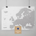 Europa Karte in der Farbe Hellgrau in einem modernen, minimalistischem Design als Poster kaufen