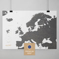 Europa Karte in der Farbe Light Gray in einem modernen, minimalistischem Design als Poster kaufen