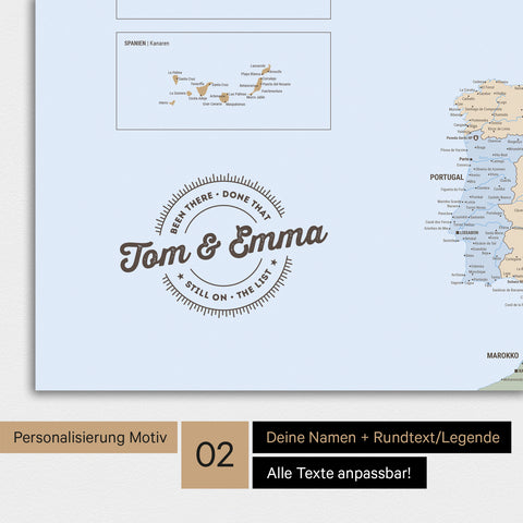 Europe map TRAVEL® Premium Poster – Multicolor Atlas (Political map)