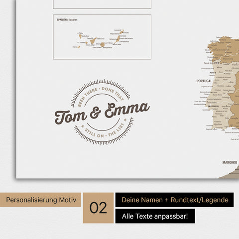 Europe Map TRAVEL® Premium Poster – Multicolor Beige