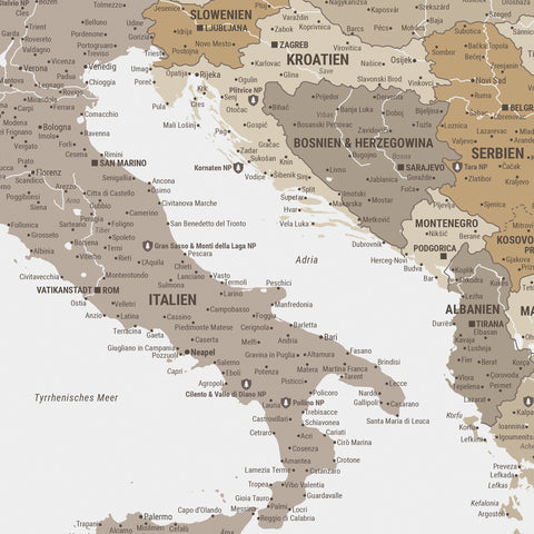 Europa Landkarte Poster in Multicolor Beige zeigt einen Ausschnitt von England, Frankreich und Belgien