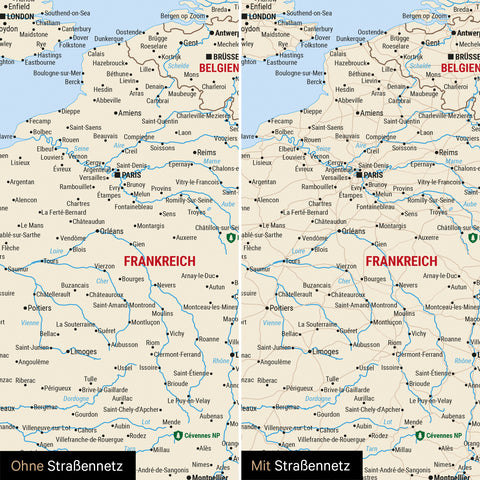 Europe Map TRAVEL® Premium Poster – Multicolor Classic