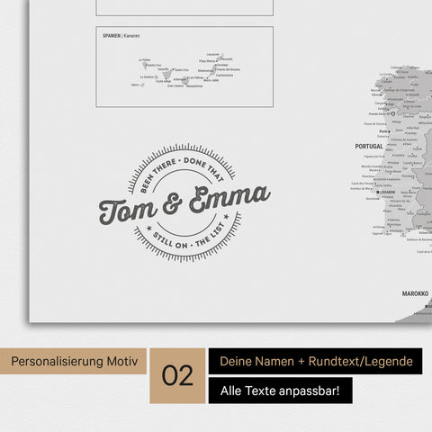 Europe Map TRAVEL® Premium Poster – Multicolor Gray