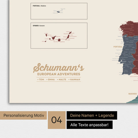 Europe Map TRAVEL® Premium Poster – Multicolor Vivid