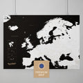 Europa Karte in der Farbe Schwarz-Weiss in einem modernen, minimalistischem Design als Poster kaufen