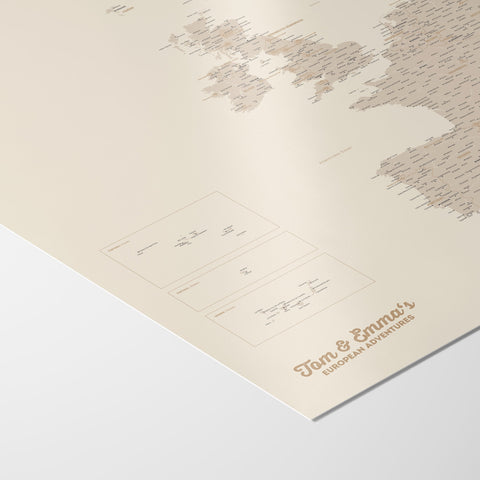 Europa-Karte als Poster gedruckt auf Sihl Posterpapier