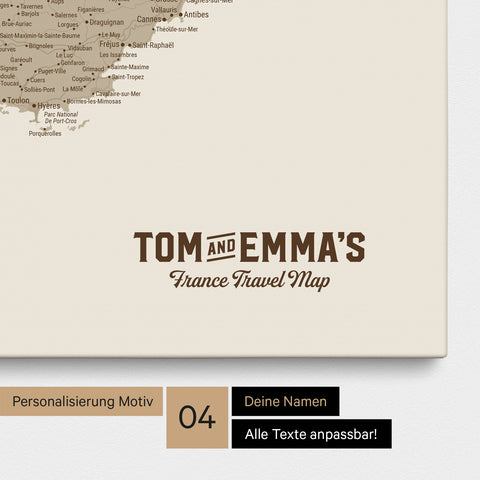 France Push Pin Map TRAVEL® (Pinboard) – Desert Sand