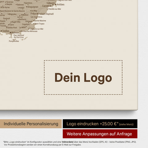 France Push Pin Map TRAVEL® (Pinboard) – Desert Sand