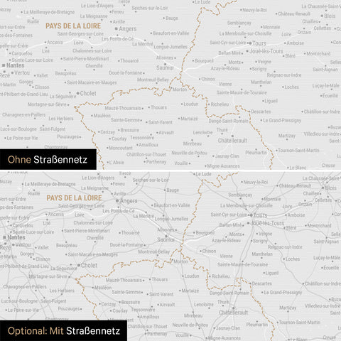 France Push Pin Map TRAVEL® (Pinboard) – Dark Gray