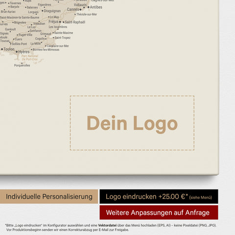 France Push Pin Map TRAVEL® (Pinboard) – Gold