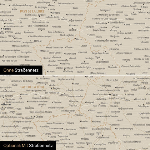 France Push Pin Map TRAVEL® (Pinboard) – Gold