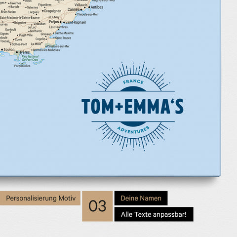 France Push Pin Map TRAVEL® (Pinboard) – Multicolor Classic