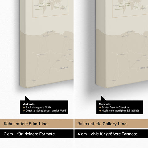 Frankrijk-kaart TRAVEL® Canvas Prikbord – Olive Green