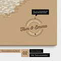 Frankreich-Karte Pinn-Leinwand in Treasure Gold mit Personalisierung als rundes Logo, das eine Legende für bereits besuchte Reiseziele im Rundtext beinhaltet