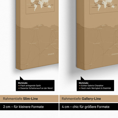 Frankrijk-kaart TRAVEL® Canvas Prikbord – Treasure Gold