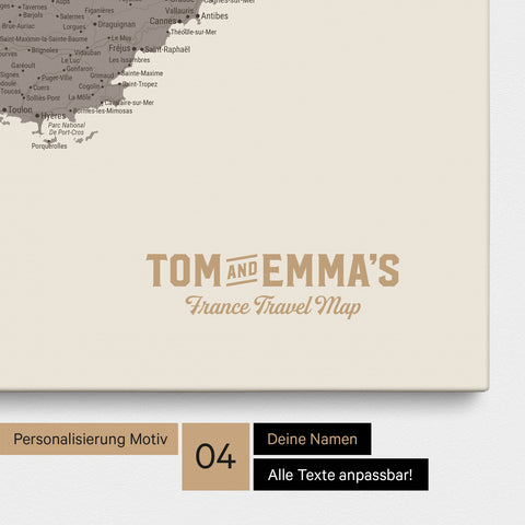 France Push Pin Map TRAVEL® (Pinboard) – Warmgray