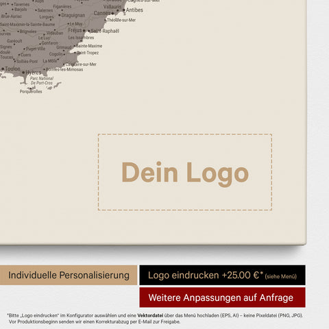 France Push Pin Map TRAVEL® (Pinboard) – Warmgray