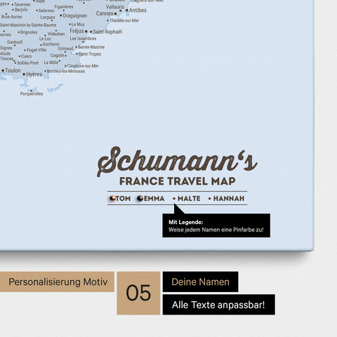 Political France Push Pin Map TRAVEL® (Pinboard) – Multicolor Atlas