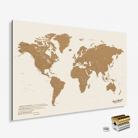 Weltkarte Magnetboard zum Pinnen und Planen von Reisen