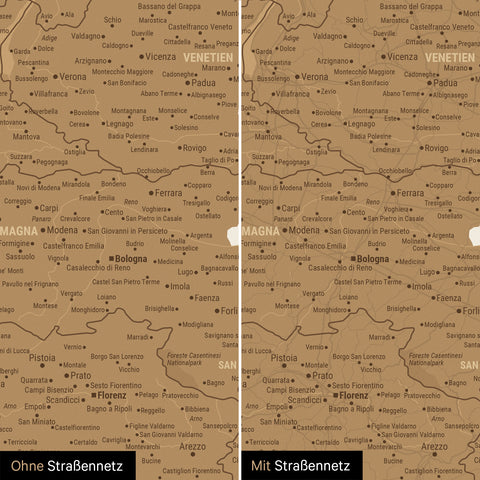 Magnetische Italië-kaart TRAVEL® magnetenbord – in 21 kleuren