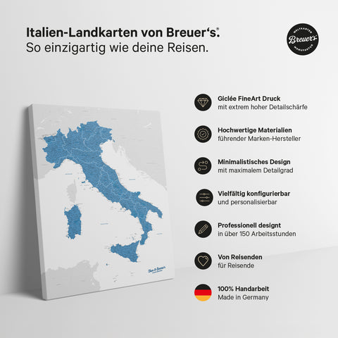 Italy Push Pin Map TRAVEL® – Ocean Blue