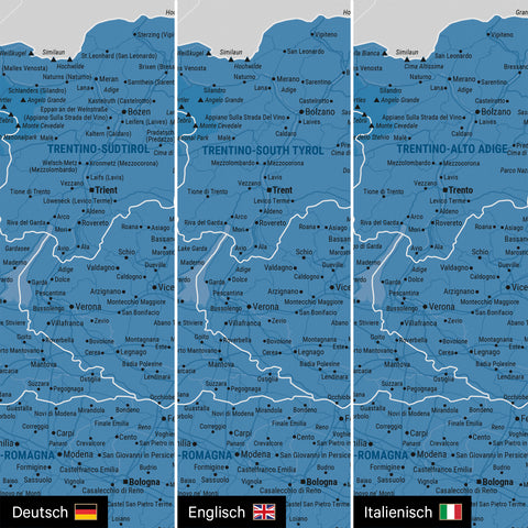 Italy Push Pin Map TRAVEL® – Ocean Blue