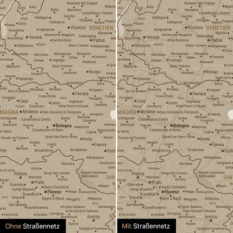 Italy Push Pin Map TRAVEL® – Desert Sand